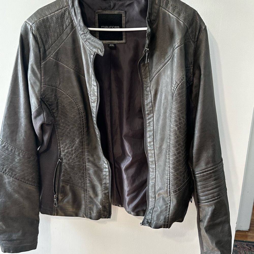Maurices Charcoal Leather Jacket